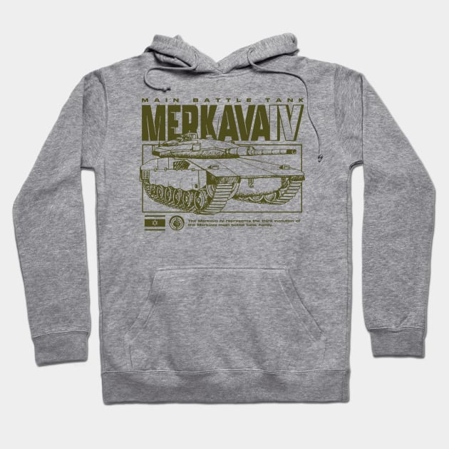 Merkava 4 - Israeli Tank Hoodie by Distant War